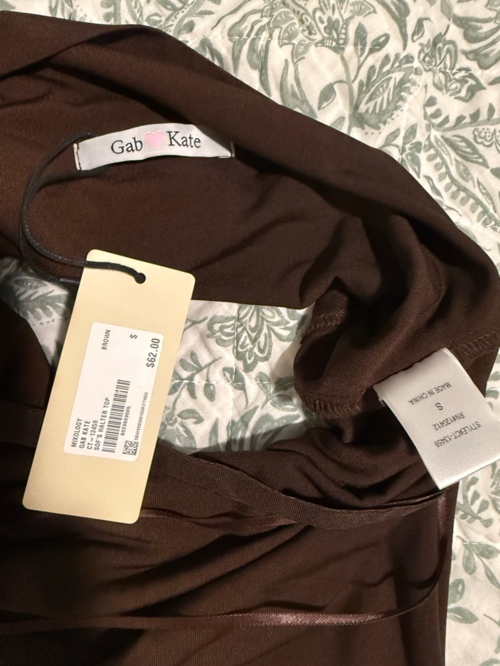Mixology Gab & Kate Brown Halter Women's Top NWT - Picture 4 of 6